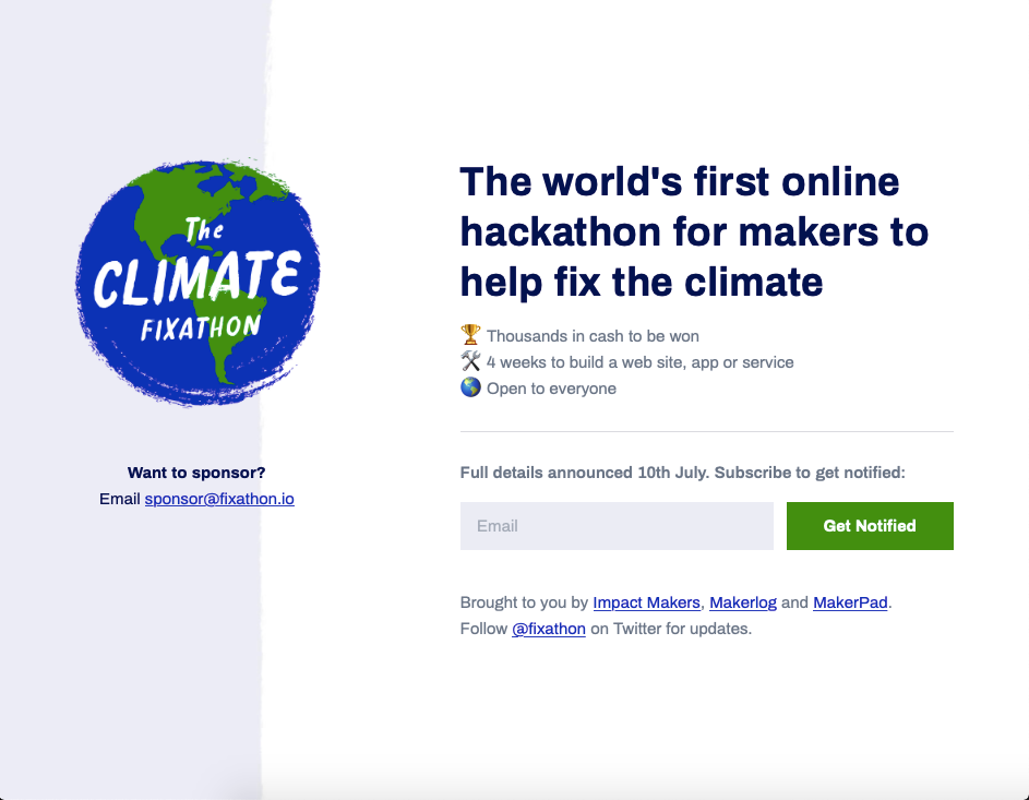 Learn about the first Fixathon: A hackaton to help fix the climate